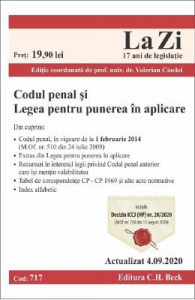 Codul penal si Legea pentru punerea in aplicare Act. 4.09.2020