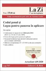 Codul penal si Legea pentru punerea in aplicare Act. 4.09.2020