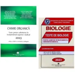 Pachet de teste Chimie organica si Biologie pentru admiterea in invatamantul superior medical 2023
