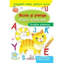 Scrie si sterge. Invatam alfabetul. Caiet refolosibil   Whiteboard marker