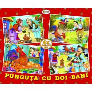 Puzzle - punguta cu doi bani (4 imagini - 59 de piese)
