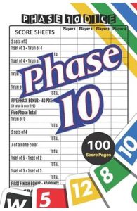 Phase 10 Score Sheets: V.5 Perfect 100 Phase Ten Score Sheets for Phase 10 Dice Game 4 Players