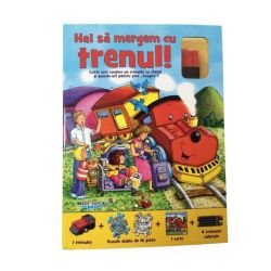 Puzzle Track. Hai să mergem cu trenul! (carte   puzzle magnetic   creioane colorate)