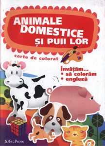 Animale domestice si puii lor - carte de colorat