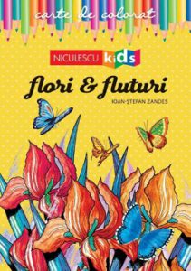 Carte de colorat - Flori si Fluturi