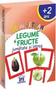 Legume si fructe. Jumatate si intreg - 36 de jetoane