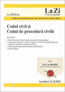 Codul civil şi Codul de procedură civilă. Actualizat la 22.10.2020