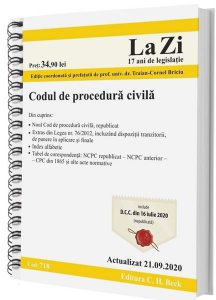 Codul de procedură civilă. Actualizat la 21.09.2020