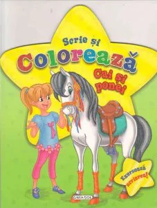 Scrie si coloreaza cai si ponei - verde