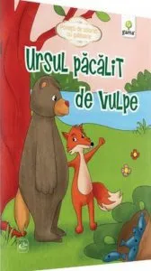 Ursul pacalit de vulpe. Povesti de colorat cu sabloane
