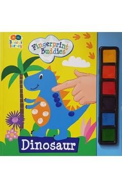 Carticica de colorat si pictat cu degetul. Dinozaur