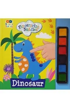 Carticica de colorat si pictat cu degetul. Dinozaur