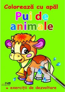 Pui de animale. Coloreaza cu apa