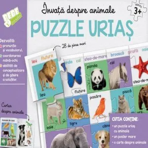 Invata despre animale. Puzzle urias