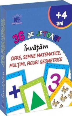 Învățăm cifre, semne matematice, multimi, figuri geometrice - 36 de jetoane