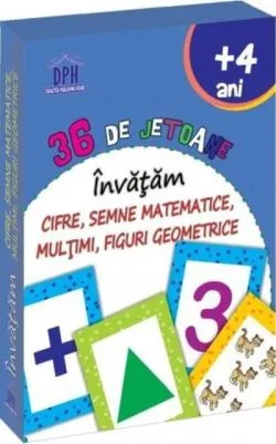 Învățăm cifre, semne matematice, multimi, figuri geometrice - 36 de jetoane