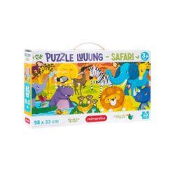 Joc educativ. Puzzle Lung Mimorello. Safari cu 40 de piese