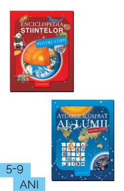 Pachet "Enciclopedia stiintelor   Atlasul ilustrat al lumii pentru copii"