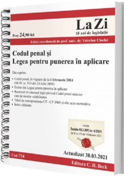 Codul penal si Legea pentru punerea in aplicare