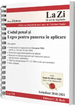 Codul penal si Legea pentru punerea in aplicare