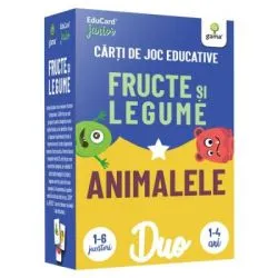 DuoCard. Fructe si legume, Animalele. Carti de joc educative