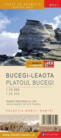 Hartă drumeție Munții Bucegi Leaota