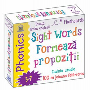 Sight words - Formeaza propozitii - 100 jetoane fata-verso - Invata limba engleza