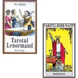 Pachet format din 2 seturi de carti Tarot, Rider Waite, Tarotul Lenormand de Mademoiselle Lenormand