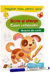 Scrie si sterge. Animale din curte. Caiet refolosibilwhiteboard marker