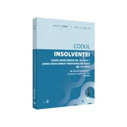 Codul insolventei. Legea insolventei nr. 85/2014 si Legea insolventei persoanelor fizice nr. 151/2015: martie 2021. Editie tiparita pe hartie alba