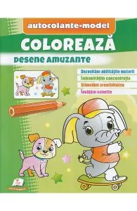 Coloreaza desene amuzante. Autocolante model