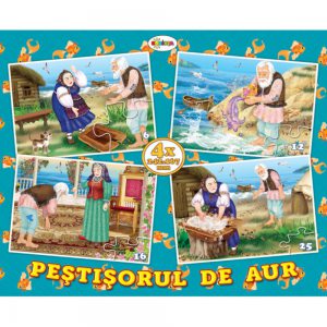 Puzzle - pestisorul de aur (4 imagini - 59 de piese)
