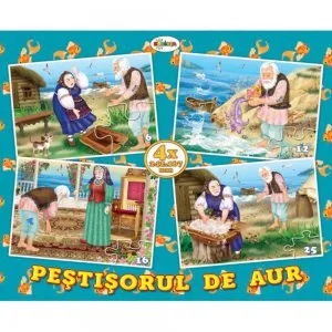 Puzzle - pestisorul de aur (4 imagini - 59 de piese)