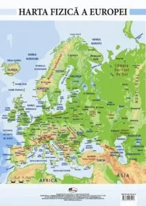 Harta fizica a Europei - plansa A2 de Colectiv Aramis