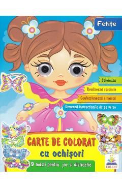 Carte de colorat cu ochisori. Fetite