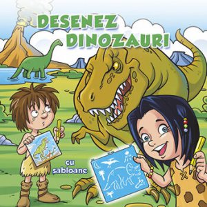 Desenez dinozauri - cu sabloane
