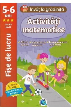 Activitati matematice 5-6 ani. Fise de lucru. Invat la gradinita