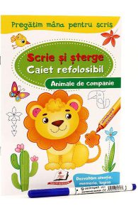 Scrie si sterge. Animale de companie. Caiet refolosibilwhiteboard marker