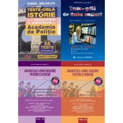 Pachet complet Admitere Academia de Politie Gramatica limbii romane, Notiuni, Exercitii si Grile. Teste grila de istorie Teste grila de limba engleza. Gramatica, vocabular de Alexandru Petricica