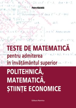 Teste de matematica pentru admiterea in invatamantul superior