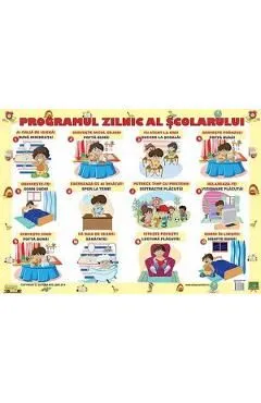 Plansa Programul zilnic al scolarului de Autor Anonim