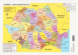 Plansa: Romania. Harta administrativa