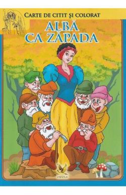 Alba ca zapada si cei sapte pitici. Carte de citit si colorat