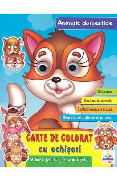 Carte de colorat cu ochisori. Animale domestice
