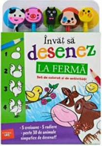 Invat sa desenez. La ferma. Set de colorat si de activitati