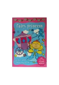Carte de colorat cu stickere Fairy Princess