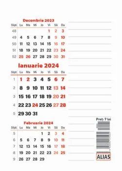 Calendar 2024, triptic cu planner magnetic