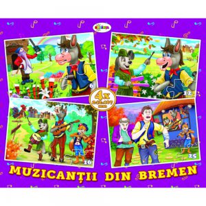 Puzzle - muzicantii din bremen (4 imagini - 59 de piese)
