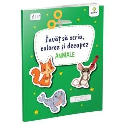 Invat sa scriu, colorez si decupez. Animale