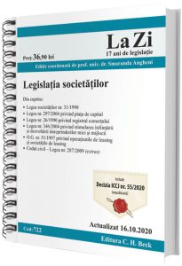 Legislația societăților. Actualizat la 16.10.2020 (ediție spiralată)
